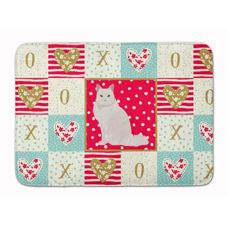 Carolines Treasures 19 x 27 in. Chantilly Tiffany Cat Love Machine Washable Memory Foam Mat CK5751RUG